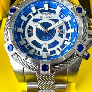Invicta Silver and Blue Men's Watch